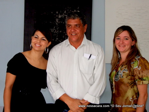 Moana Viterbo (Isntituto G&ecirc;nios) Teoney Geurra (Assessor de Imprensa) e a psicologa Michelly
