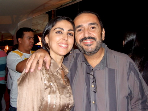 O prefeito de Belmonte Yedo Elias e a primeira dama Adriana Farrath, no camorote do prefeito Rob&eacute;rio Oliveira