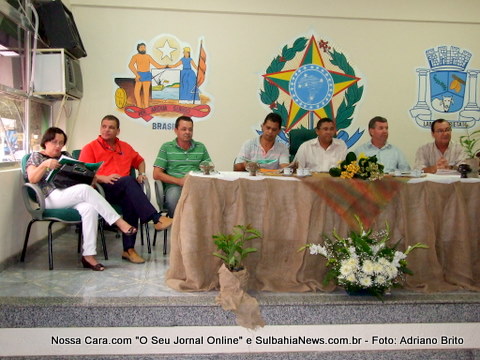 Da esq/direita Suely Carib&eacute;, Josemar Siquara, M&aacute;rio L&uacute;cio, Edinaldo Torres, Dilton do PT, Leomi Sossai e Id&aacute;licio Viana