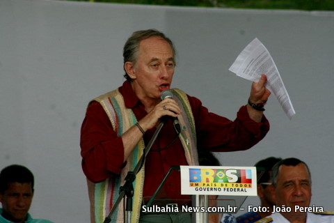 O Ministro do Meio Ambiente Carlos MInc, enquanto discursava