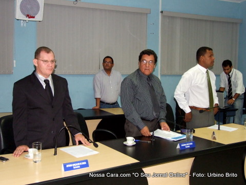 Da esq/direita os vereadores Galego do Regional. Cherubino Jos&eacute; de Eouza e Paulo Brasil