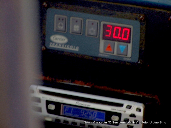 Esta era a temperatura dentro do &ocirc;nibus ap&oacute;s a quebra do ar condicionado 30 graus