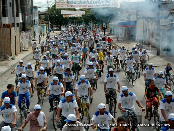 Aqui os ciclistas percorrem a Av. Paulino Mendes Lima em dire&ccedil;&atilde;o a AABB