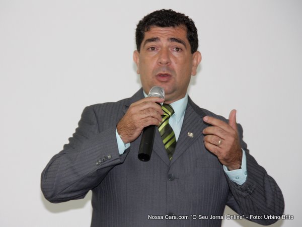 Marcos Eriberto quando proferia seu dicurso j&aacute; como presidente empossado
