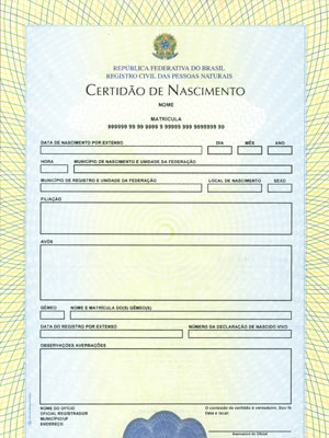 Certid&atilde;o de nascimento ser&aacute; emitida em papel de seguran&ccedil;a (Foto: Divulga&ccedil;&atilde;o/Minist&eacute;rio da Justi&ccedil;a)