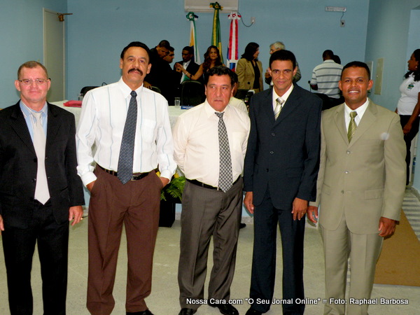 Da esq/direita os vereadores Galego do Regional, Am&oacute;s Bispo Pereira, Cherubino Jos&eacute; de Souza, Z&eacute; Miranda e Paulo Brasil
