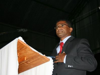 Rielson Lima, durante seu discurso de posse