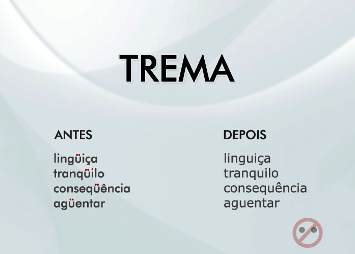 Os tremas foram extintos da l&iacute;ngua portuguesa. Mas aten&ccedil;&atilde;o: a pron&uacute;ncia das palavras em que o sinal gr&aacute;fico existia segue a mesma. Nas palavras de origem estrangeira, o sinal tamb&eacute;m permanece, como &eacute; o caso de M&uuml;ller e m&uuml;lleriano - Paulo Martins / Arte UOL