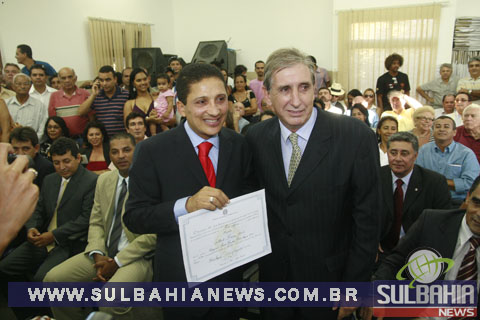 Gilerto Abade e o vice-prefeito Miguel Ballejo