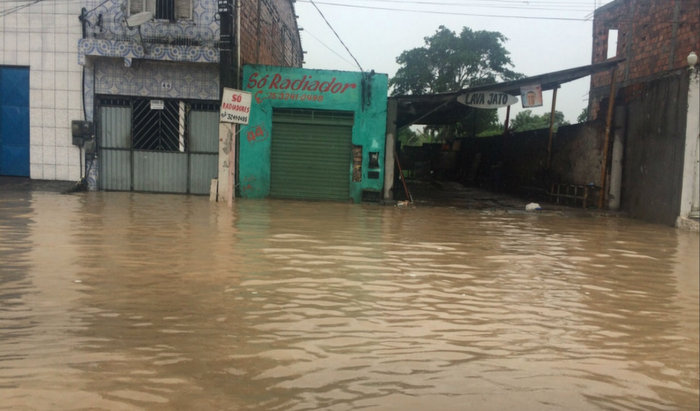   Alagamento em Santo Amaro, no rec�ncavo baiano. Divulga��o/ Prefeitura de Santo Amaro 