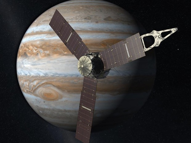 Imagem ilustrativa de Juno perto de Júpiter - Foto: Nasa